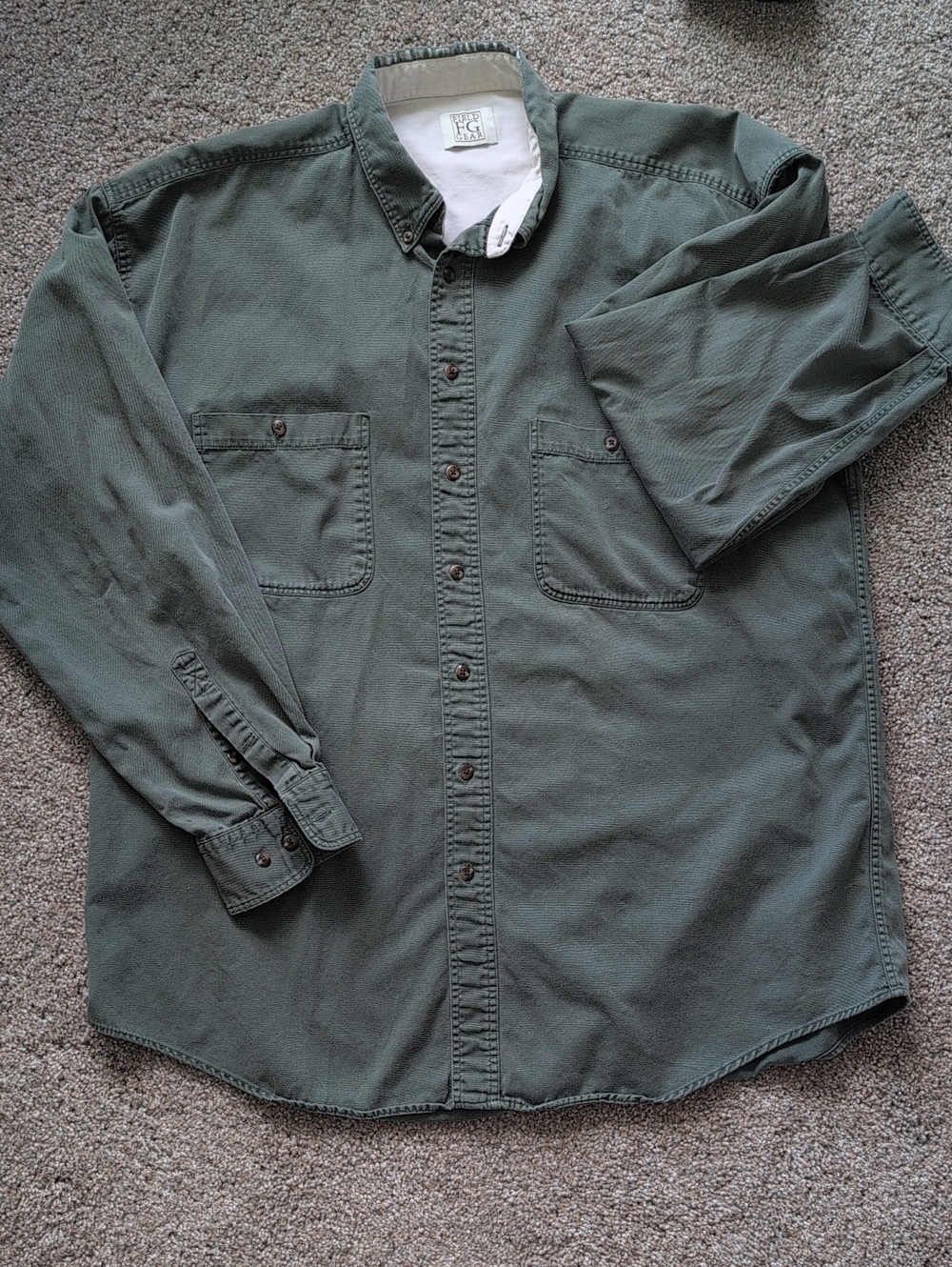 Classic Olive Button-Down Workshirt - Men